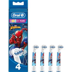 Oral-B Kids Electric Toothbrush Heads with Marvel Spider-Man Characters (pack of 4)