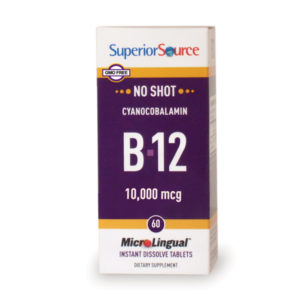 Superior Source No Shot Vitamin B12 Cyanocobalamin 10000 mcg, 60 Count,