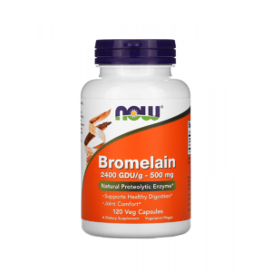 NOW Supplements, Bromelain (Natural Proteolytic Enzyme) 2,400 GDU/g - 500 mg, 120 Veg Capsules