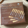 11pc. Wood Carving Set: Straight Gouge/Straight Chisel/V-Groove/Bent Gouge/Skew